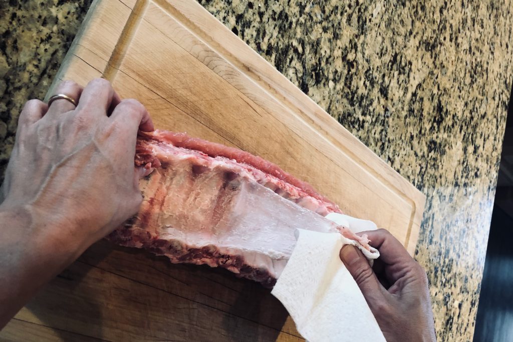 removing membrane from ribs