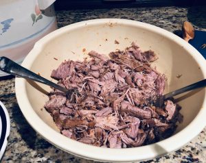Shredded pork shoulder
